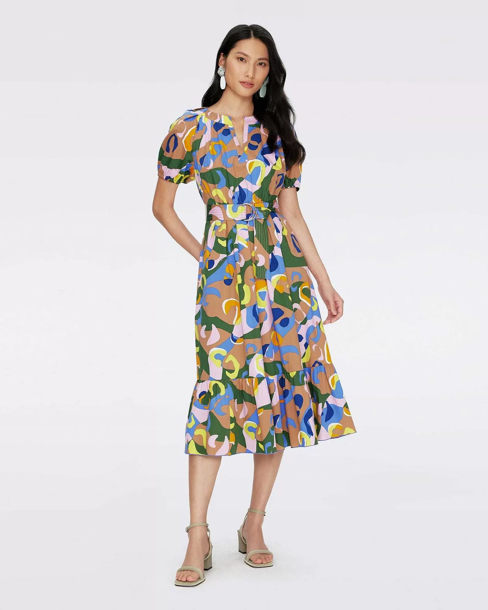 Diane von Furstenberg Midi-Kleider^Lindy Baumwollkleid