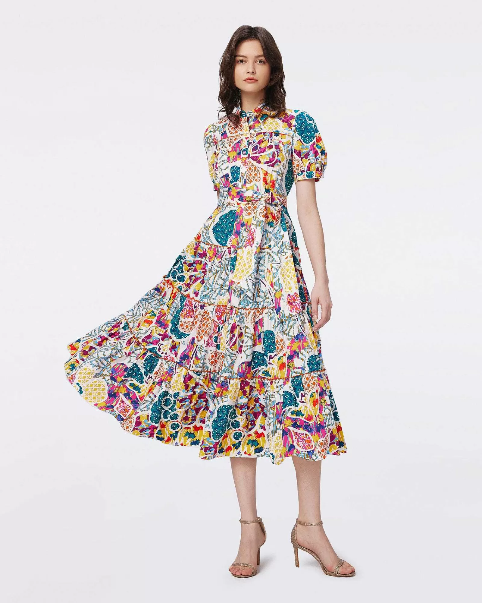 Diane von Furstenberg Midi-Kleider^Queena-Baumwollkleid